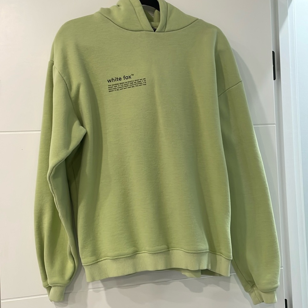 White fox she’s a baddie hoodie in kiwi S/M